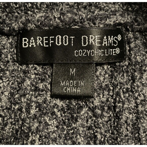 Barefoot Dreams Sweater Medium Gray CozyChic Lite Knit Ribbed Cardigan Pockets - Picture 6 of 8